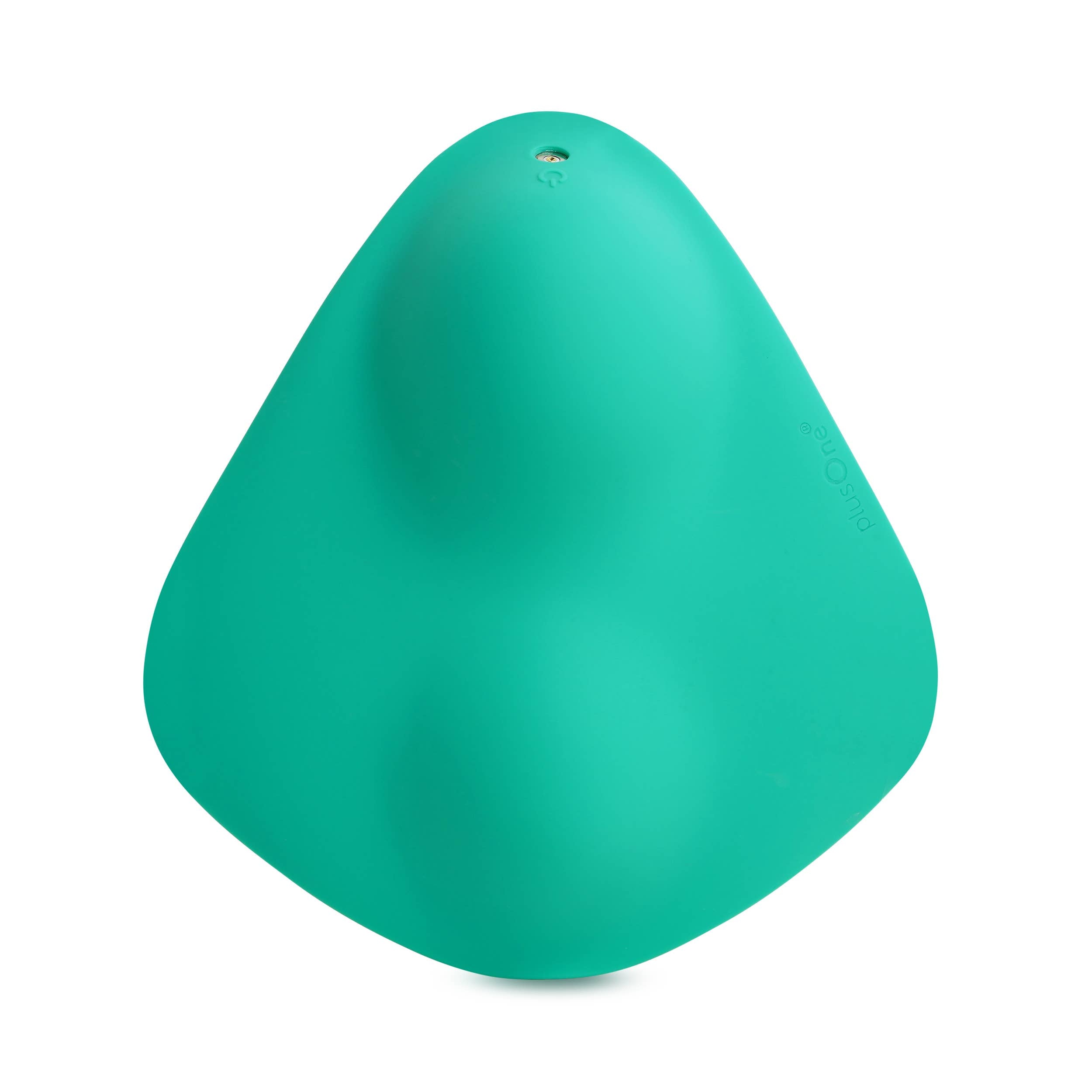 Green teardrop-shaped 2 in 1 massager front view on a white background